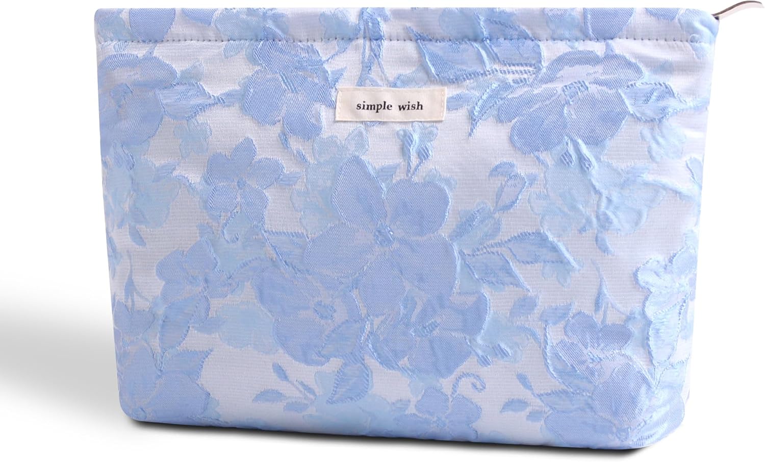 Bolsas de cosméticos florales para mujeres y niñas, bolsas de maquillaje grandes de lona estética, bolsa organizadora de maquillaje, bolsa con