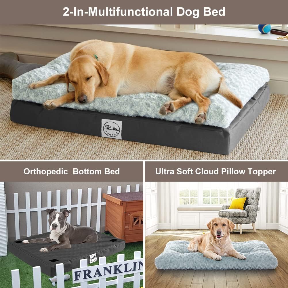 CBBPET Cama ortopédica para perros pequeños y medianos con soporte de espuma de huevo de felpa, cama para perro súper suave lavable, parte superior