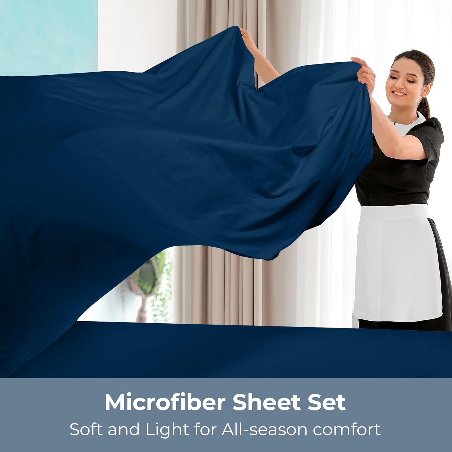 ROYALE LINENS – Sábanas California King de 4 piezas – Ropa de cama de microfibra cepillada 1800 – 1 sábana bajera, 1 sábana encimera, 2 fundas de