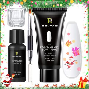 Kit de poligel de uñas de color blanco de 1 onza para uñas de gel de extensión de gel constructor con solución deslizante, espátula, regalo de Kit de poligel de uñas de color blanco de 1 onza para uñas de gel de extensión de gel constructor con solución deslizante, espátula, regalo de