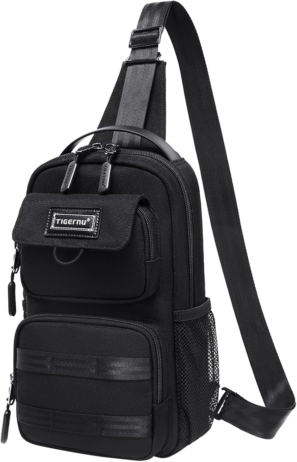 TIGERNU Bolso bandolera para hombre, mochila cruzada pequeña, bolso bandolera de hombro casual, para viajes, senderismo, bolsa de pecho para acampar