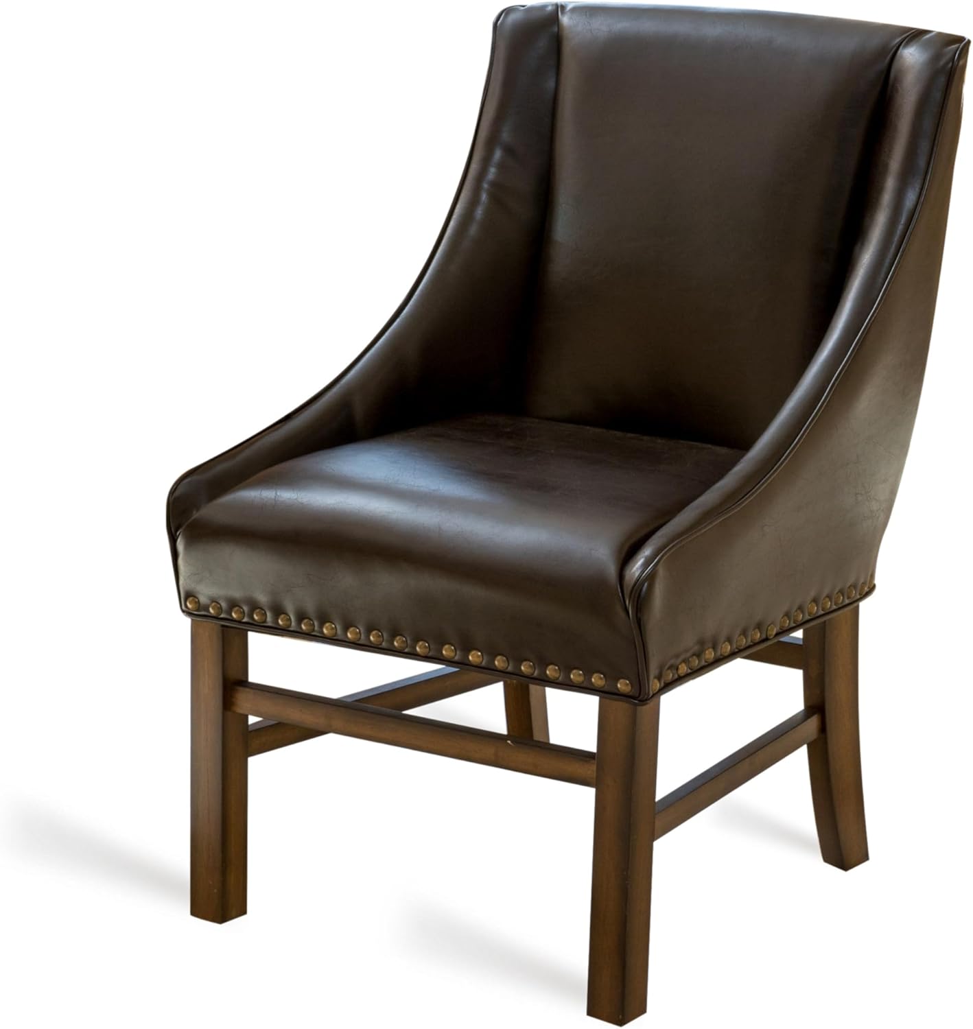 Christopher Knight Home James Bonded Silla de comedor de cuero, marrón