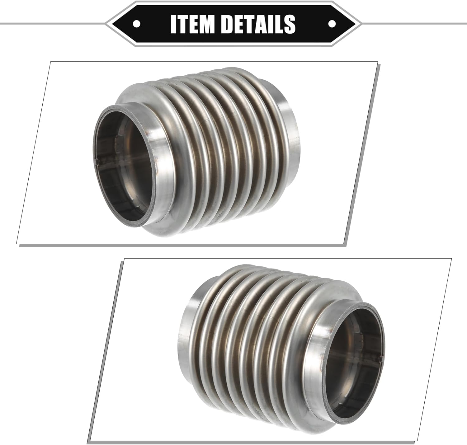 Tubo flexible de escape de automóvil, 2.000×3.228 in, 2 x 3.23 pulgadas, tubos de conector flexible de escape, fuelle universal para automóvil,