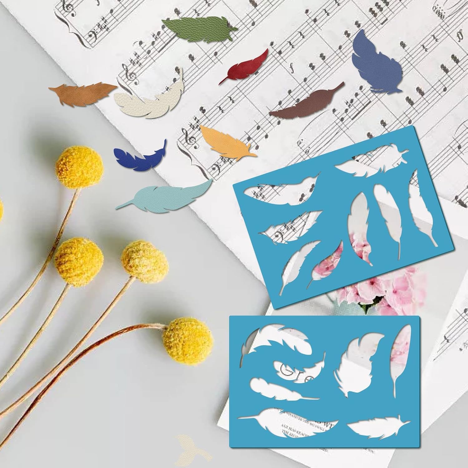 GORGECRAFT Plantilla de 2 estilos con forma de joyería, aretes reutilizables para hacer recortes de plumas de plástico, plantillas lapidarias para