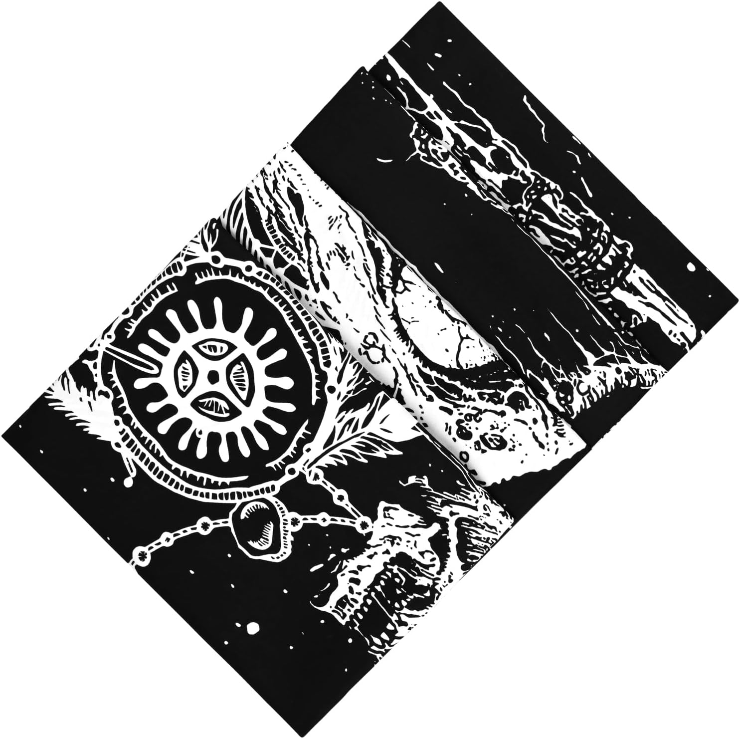 Livole Tapiz de calavera en blanco y negro, tapiz de esqueleto gótico, ojos hippies, tapiz de atrapasueños, tapiz de demonio diablo, tapiz para