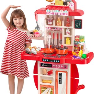 Juego de cocina, juego de cocina para niños, equipado con 54 accesorios de juguete de cocina, con sonido y luz realistas, agua de presión, Juego de cocina, juego de cocina para niños, equipado con 54 accesorios de juguete de cocina, con sonido y luz realistas, agua de presión,