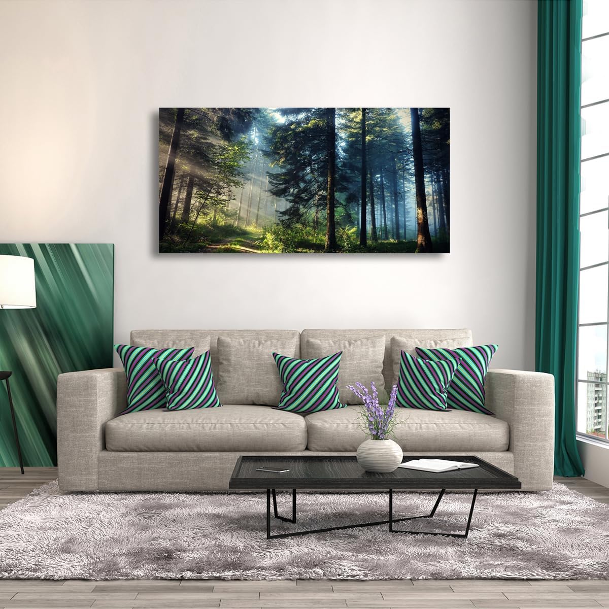 Lienzo decorativo para pared de árbol, hermoso paisaje para sala de estar, dormitorio y oficina, imágenes de árbol grande, decoración de pared de 20