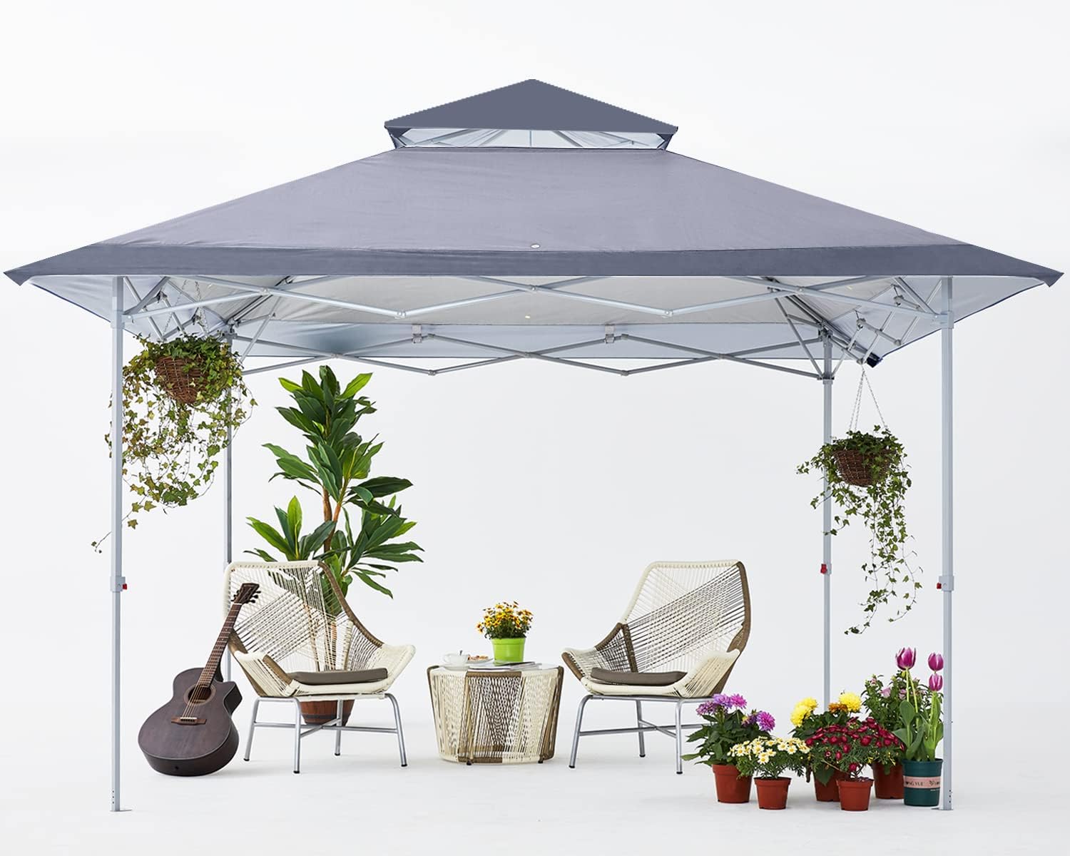 COOSHADE Tienda de campaña desplegable de 13 x 13 pies, refugio plegable instantáneo, 169 pies cuadrados, gran protección solar para exteriores