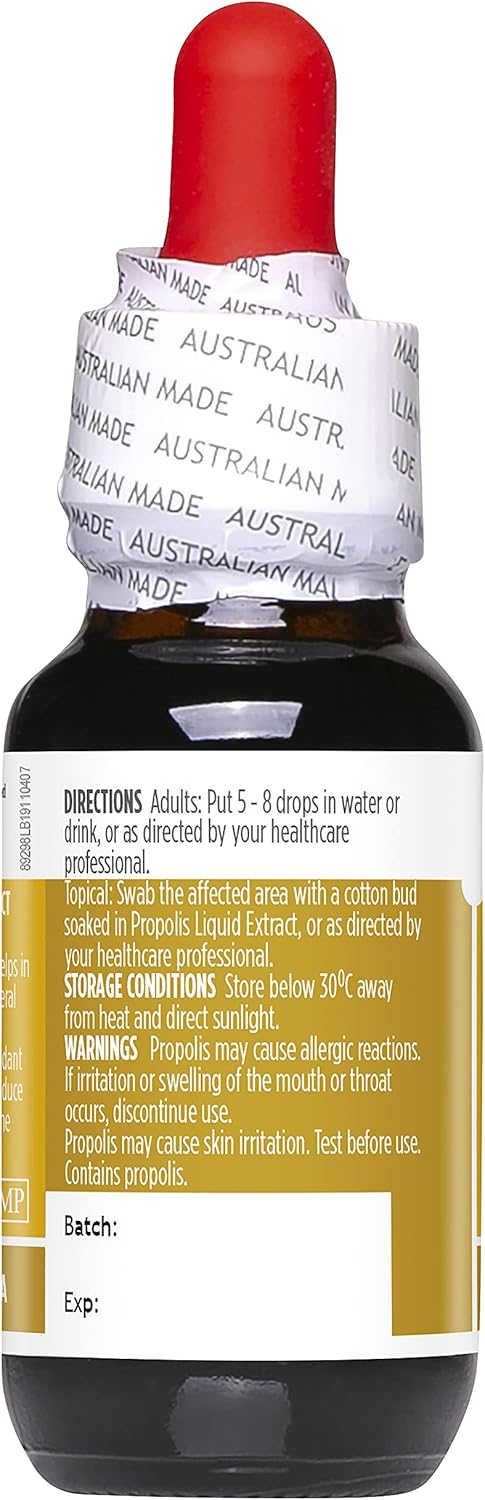 Healthy Care Extracto líquido de propóleos sin alcohol, 0.8 fl oz, fabricado en Australia