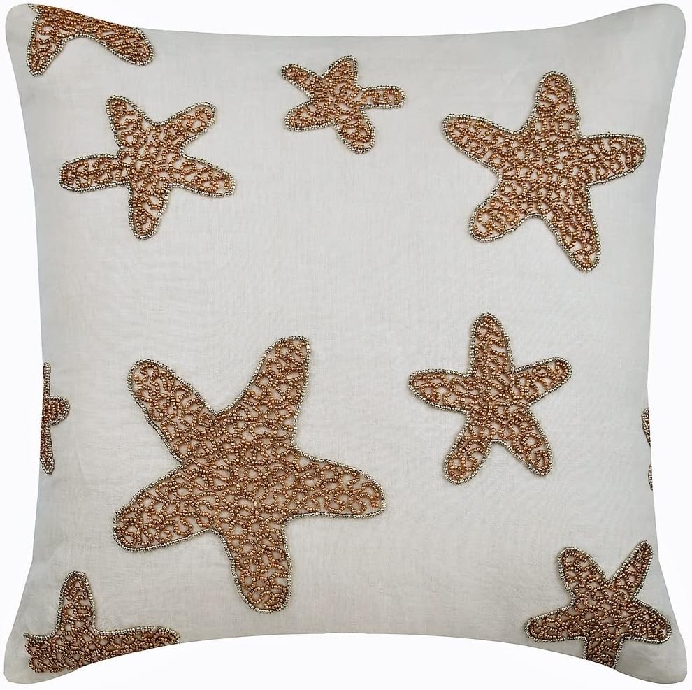 The HomeCentric Juego de 2 fundas de cojín para sofá, fundas de almohada, 18 x 18 pulgadas (17.7 x 17.7 in), color blanco, fundas de almohada de