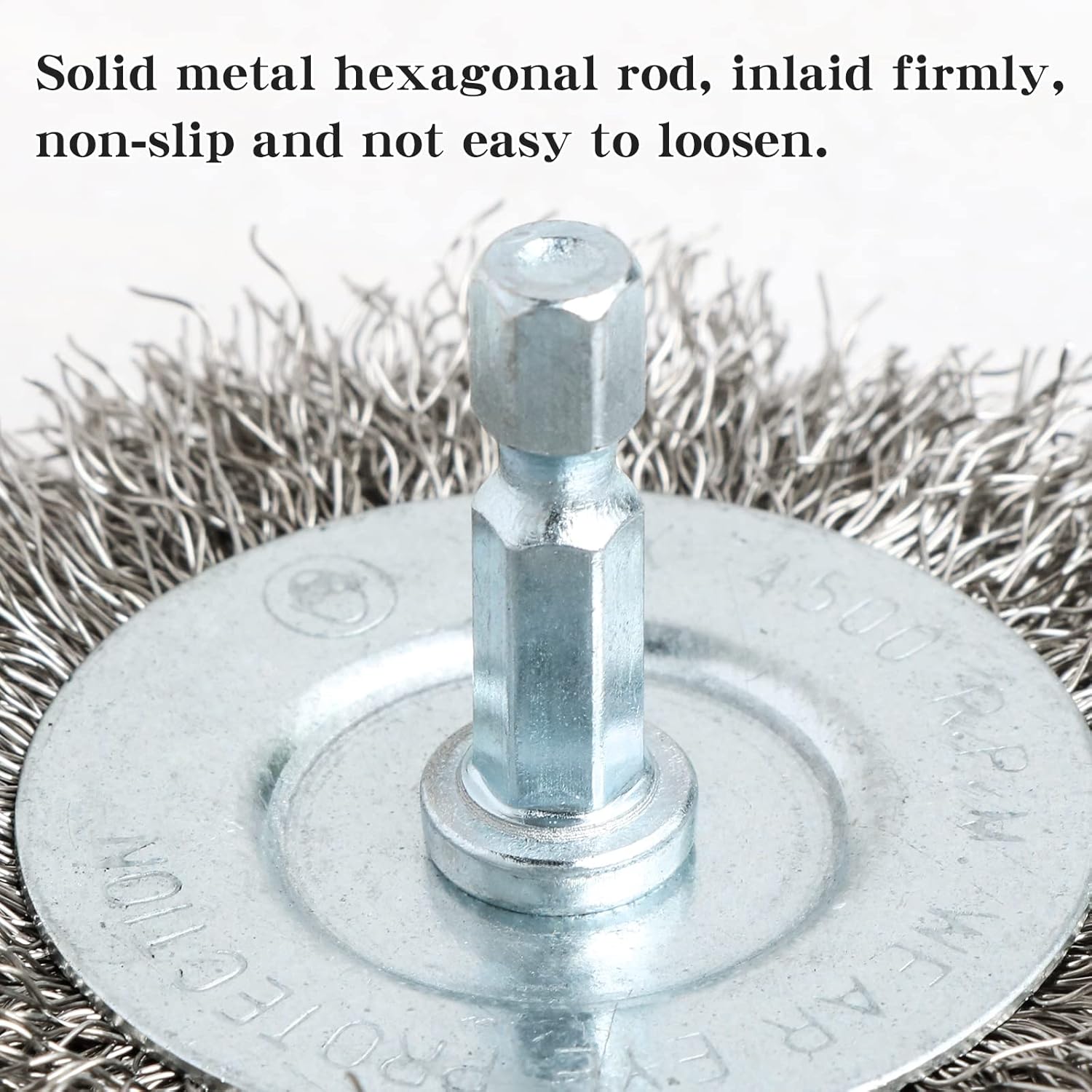 Hiqalty 10 cepillos de rueda de alambre de acero inoxidable de 3 pulgadas para taladro con vástago hexagonal de 14 pulgadas (10)