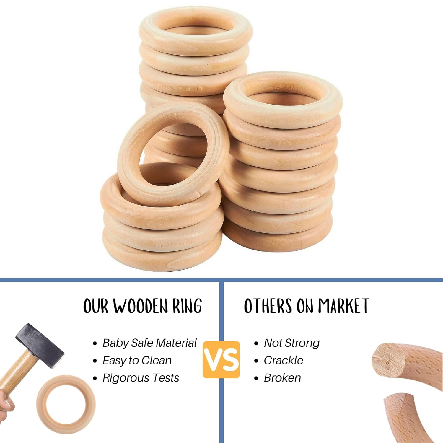 Juguetes de dentición para bebés, mordedores masticables de silicona con anillo de madera para calmar las encías de los bebés, regalo de ducha de