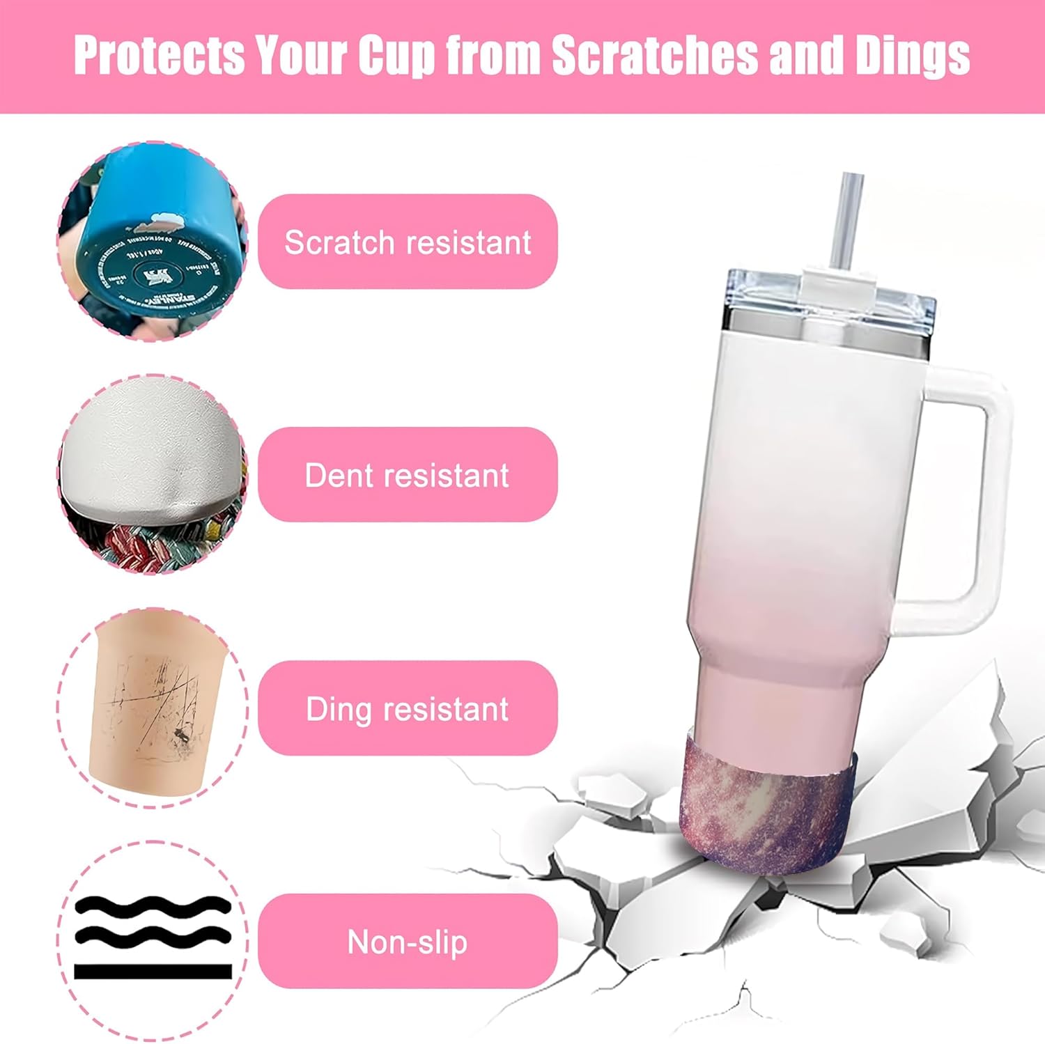 Funda protectora de silicona para boca ancha de 12 a 24 onzas, funda inferior antideslizante para botella de agua para Hydro Flask Yeti