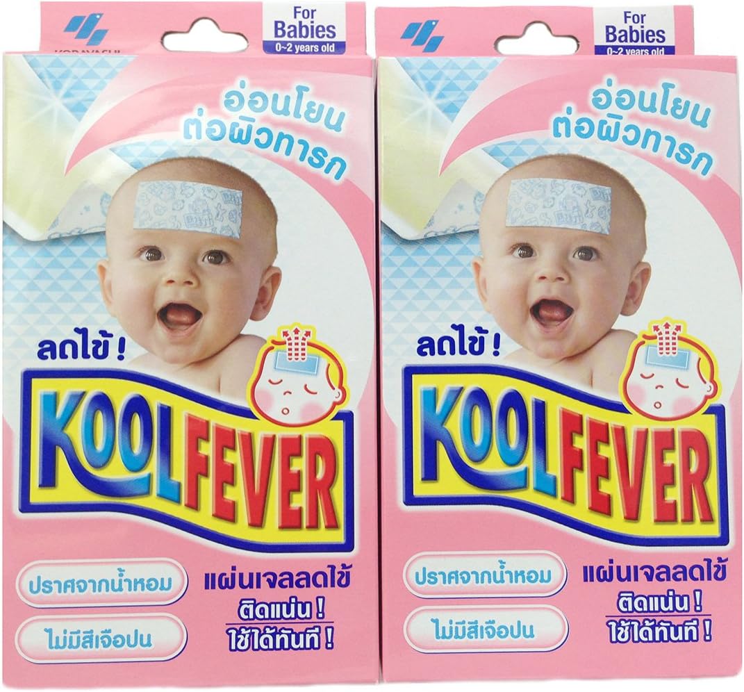 Kobayashi Kool fever – Parche de enfriamiento para hojas de gel para bebés de 0 a 2 años (2 cajas)