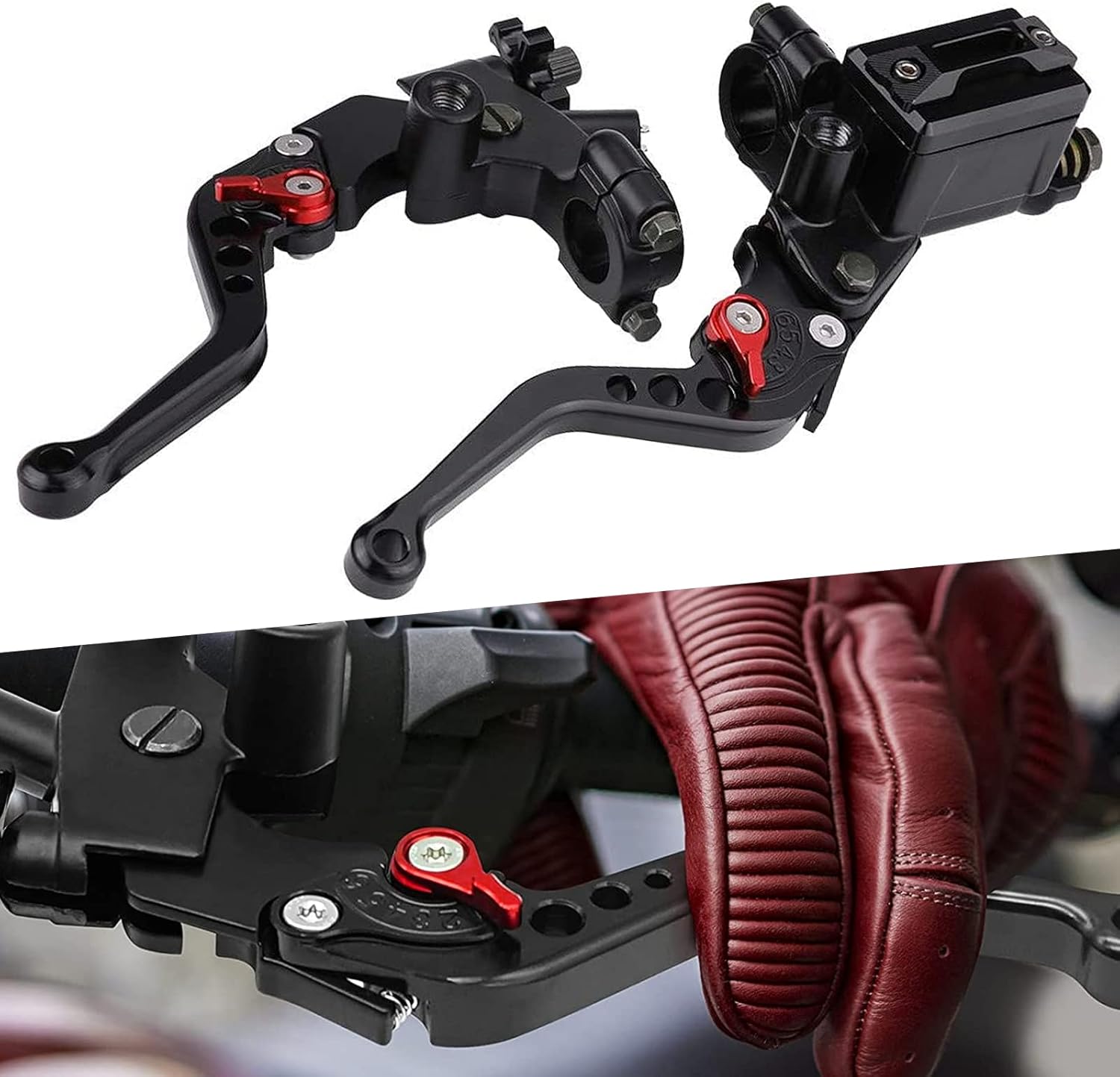 Juego universal de 1 par de manillar de motocicleta de 78 pulgadas de 0.866 in, palanca de embrague de cilindro maestro ajustable, compatible con