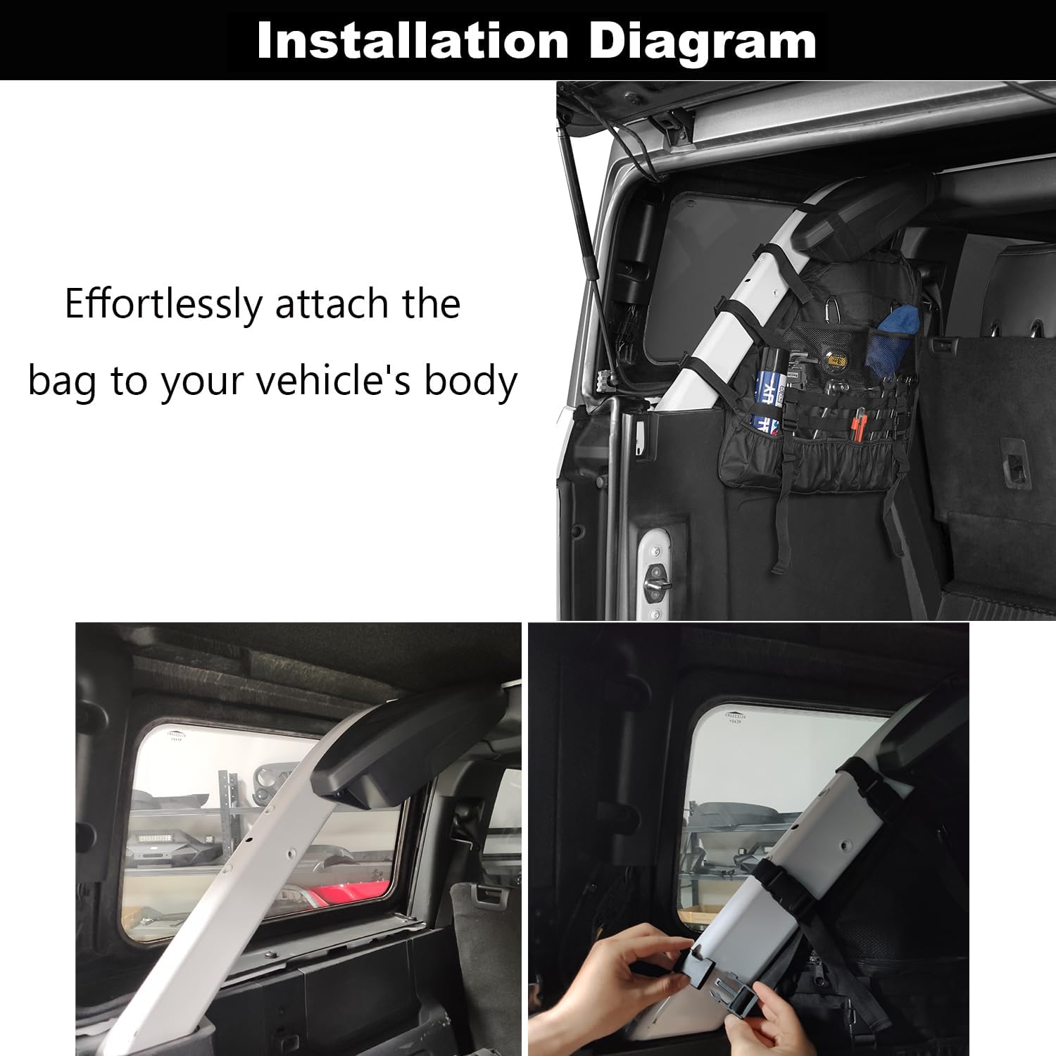 Hooke Road Bronco – Bolsa de carga con múltiples bolsillos para Ford Bronco 2021, 2022, 2023, 2024, accesorios de 4 puertas, pares