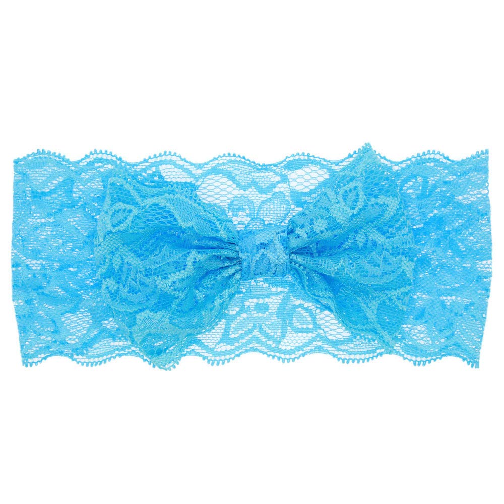 Kewl Fashion – Diadema elegante con lazo de encaje para fotografía de fiesta de cumpleaños (azul)