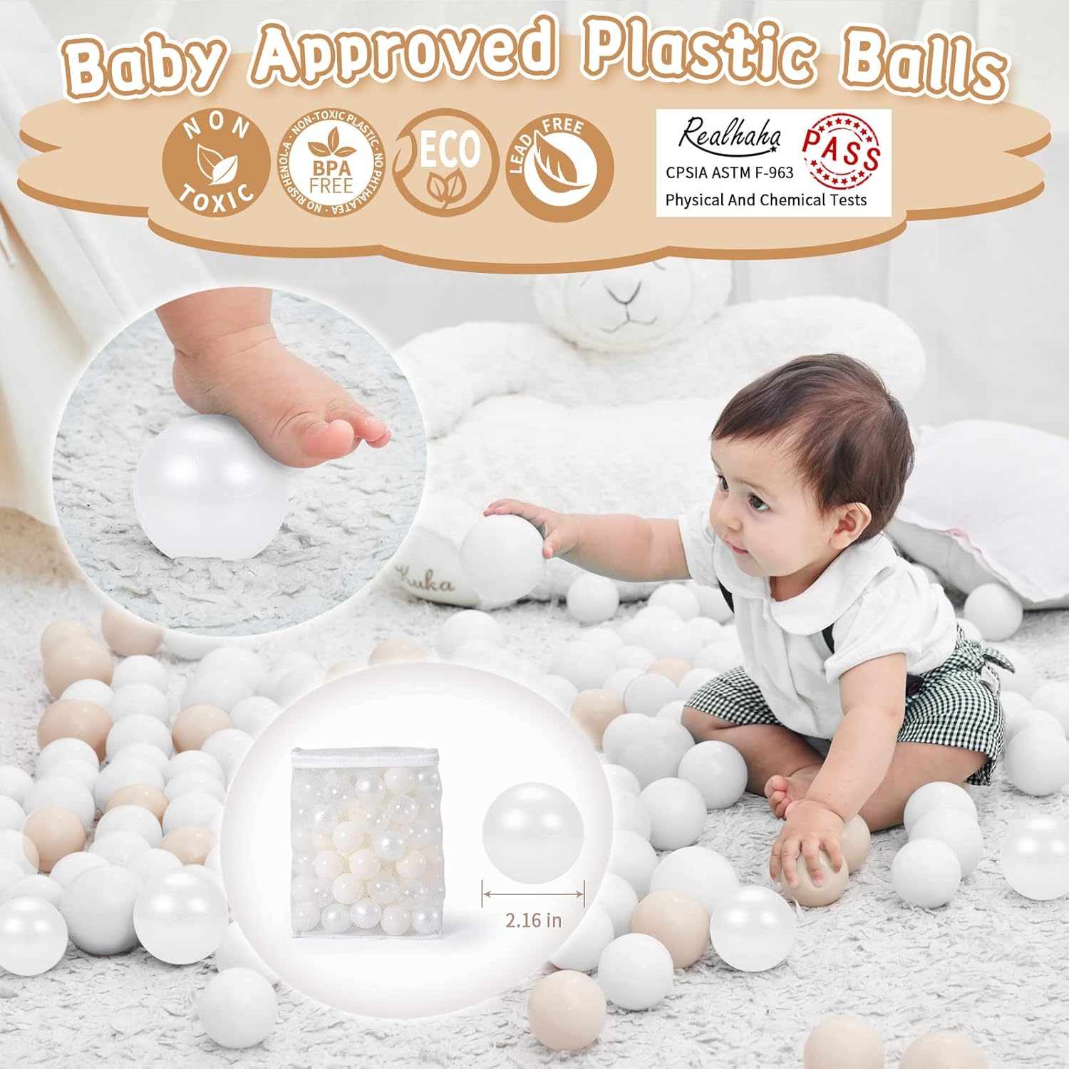 Realhaha Pelotas para niños pequeños, paquete de 100 bolas de plástico sin BPA para bebés para juegos de pelotas de boxeo, gran regalo para niños y