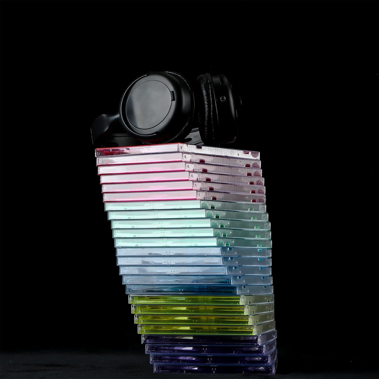 100 piezas de plástico estándar para CD, funda de una sola joya, funda transparente para discos de DVD, funda de disco negro para protección de
