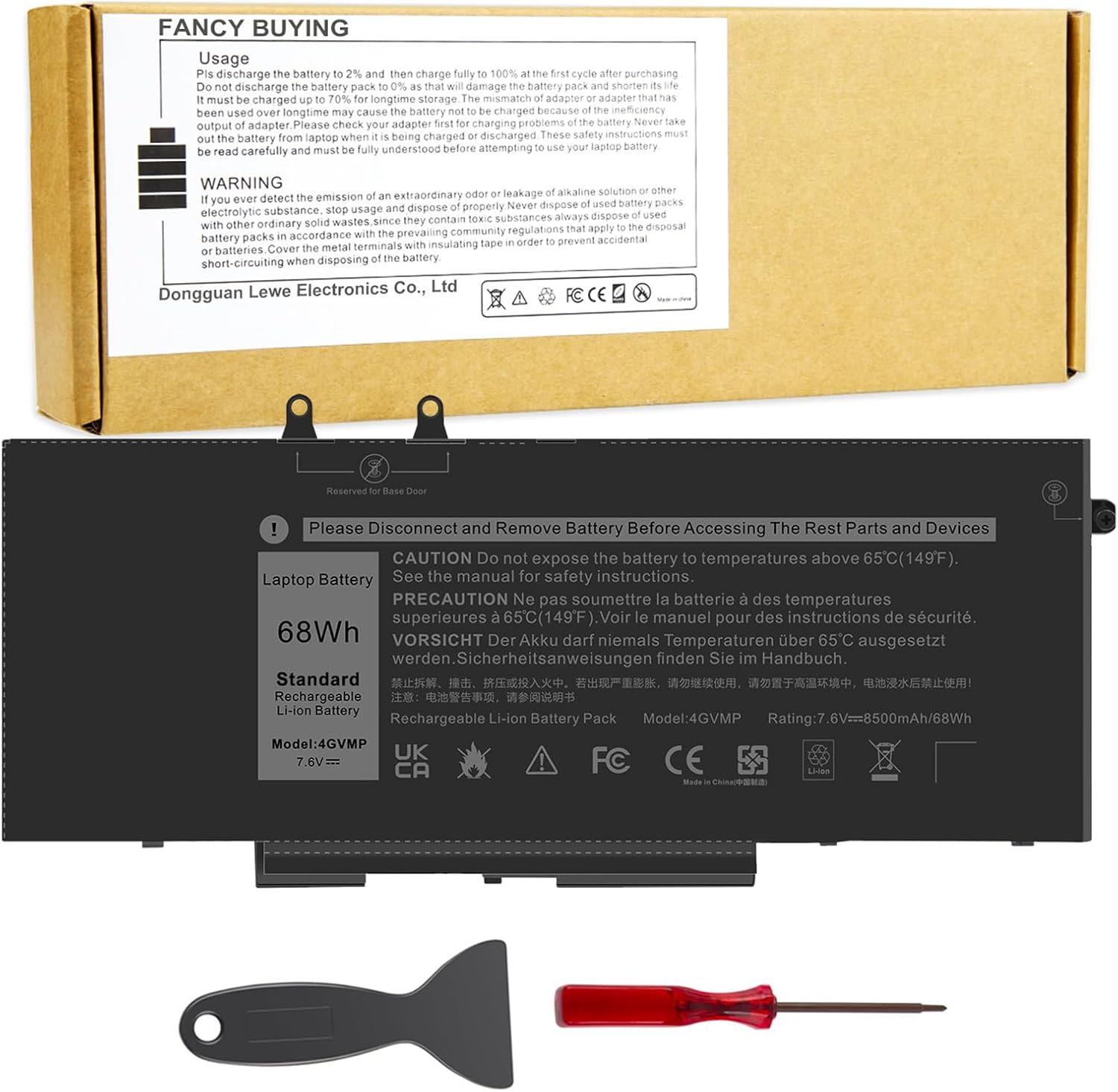 4GVMP – Batería para laptop Dell Latitude 5400 5410 5500 5510 Precision 3540 3550 759075917791 2 en 1, PN X77XY 1V1XF R8D7N RF7WM 9JRYT C5GV22 P84F
