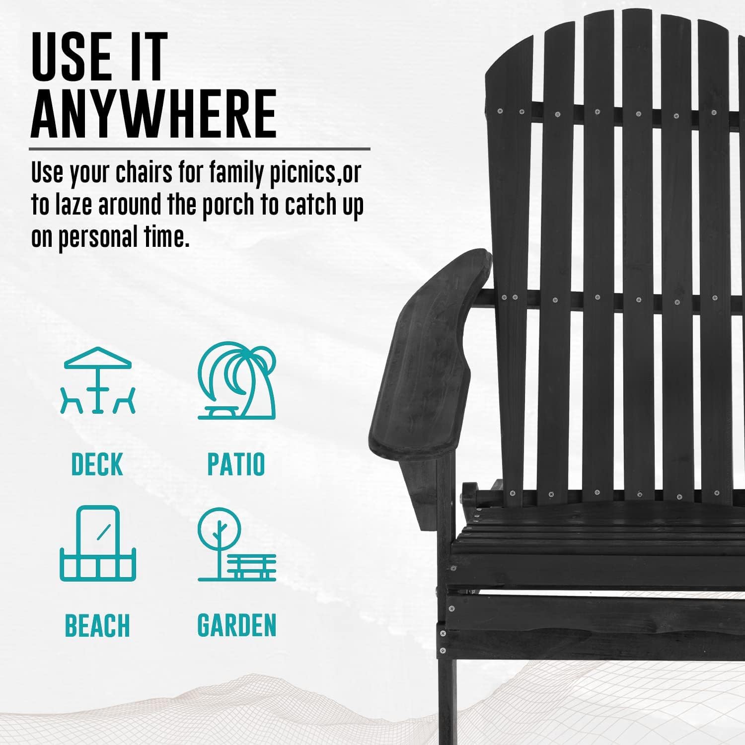 BIQWBIC Silla plegable Adirondack, silla de césped resistente a la intemperie, sillas modernas para fogatas al aire libre, sillas para patio,