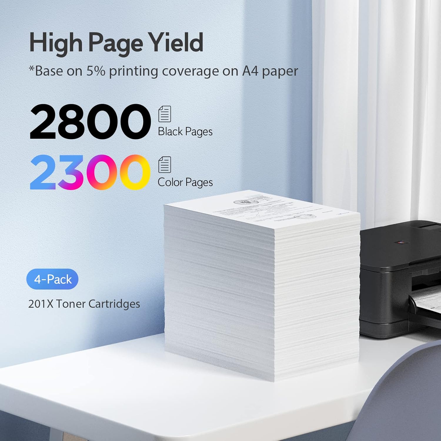 201X – Cartucho de tóner compatible con HP 201X 201A, 4 unidades CF400A CF401A CF402A CF403A de alto rendimiento para HP Color Laserjet Pro MFP