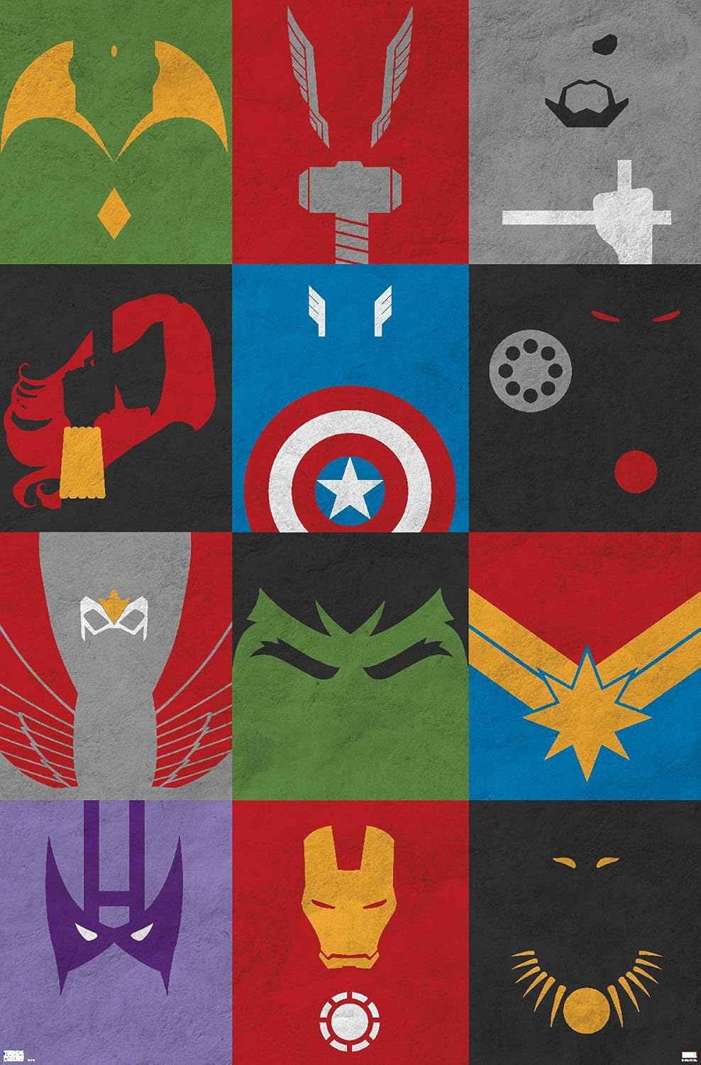 Trends International Marvel Comics-Avengers-Minimalist Grid Mount Póster de pared