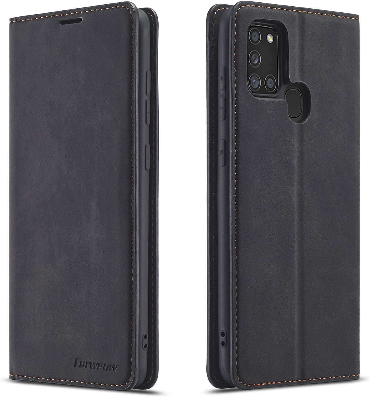 EYZUTAK Premium PU Cuero Flip Folio Caso Para Samsung Galaxy A21S, Funda Protectora Con Ranura Para Tarjeta Kickstand Cierre Magnético A Prueba De