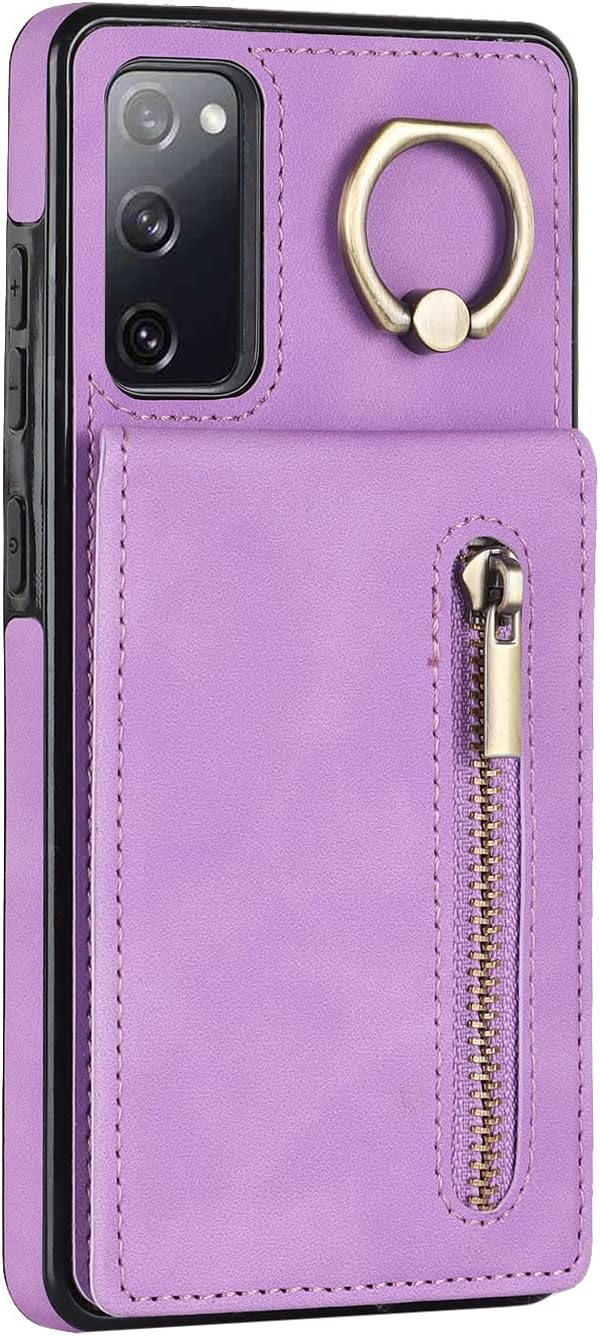 Asuwish Funda de teléfono para Samsung Galaxy S20 FE 5G de 6.5 pulgadas con protector de pantalla y tarjetero RFID, soporte para celda S 20 EF UW