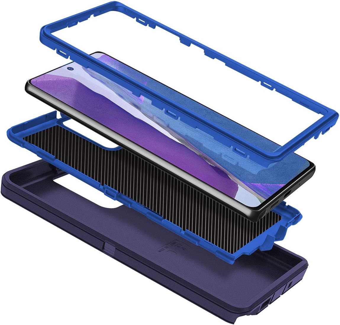 I-HONVA Funda para Galaxy Note 20 a prueba de golpes, protección de cuerpo completo 3 en 1 sin protector de pantalla Funda resistente para Samsung
