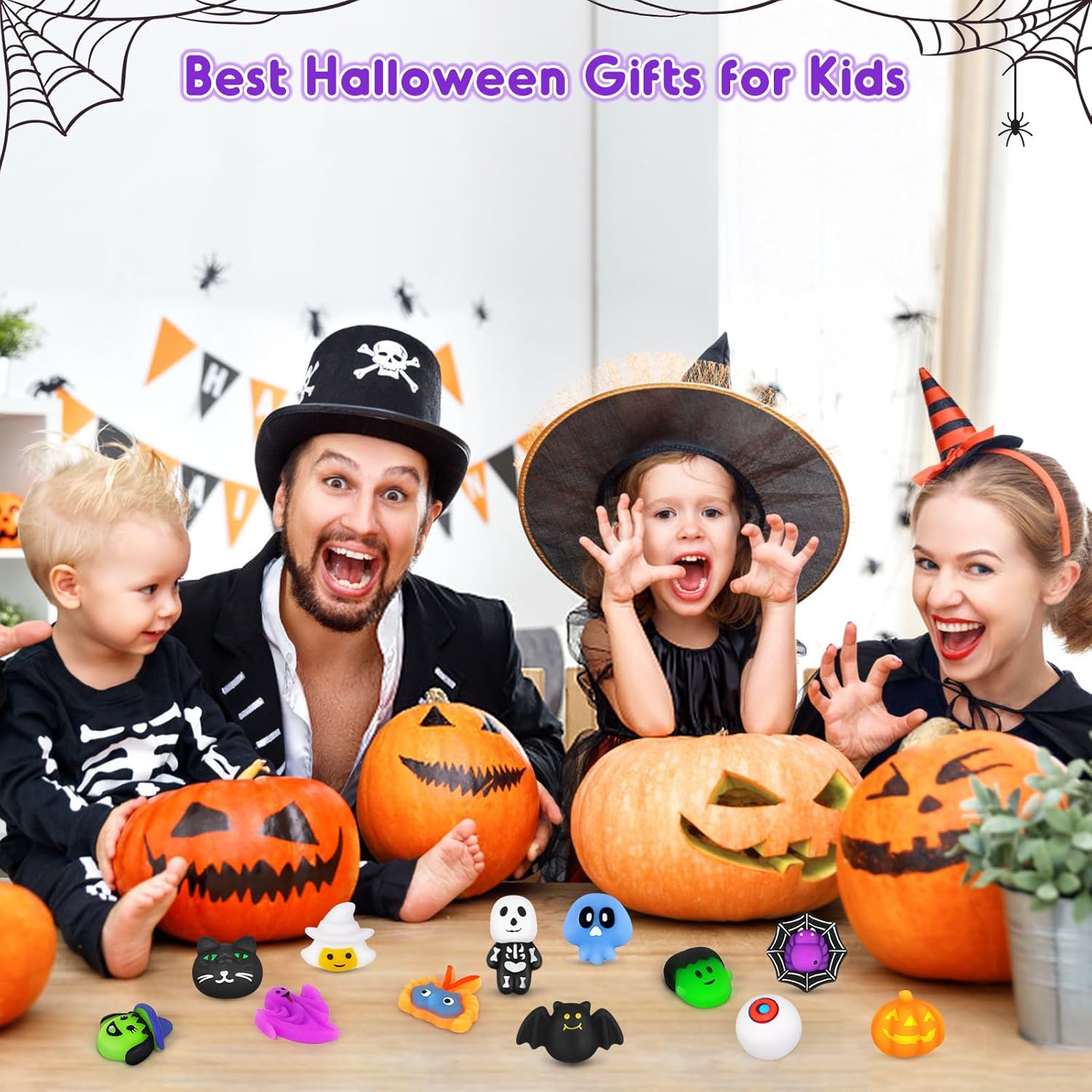 NPET 36 piezas de juguete Mochi Squishies de Halloween, juguetes esponjosos de Halloween