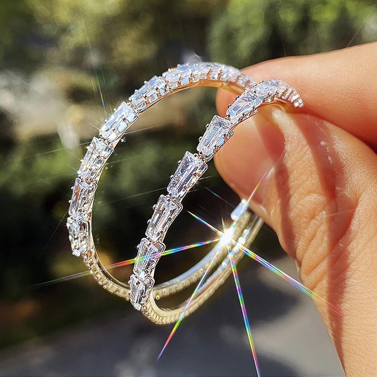 Pendientes grandes con diamantes de imitación circulares finos y colgantes dorados y plateados, elegantes aretes de diamantes de imitación para boda