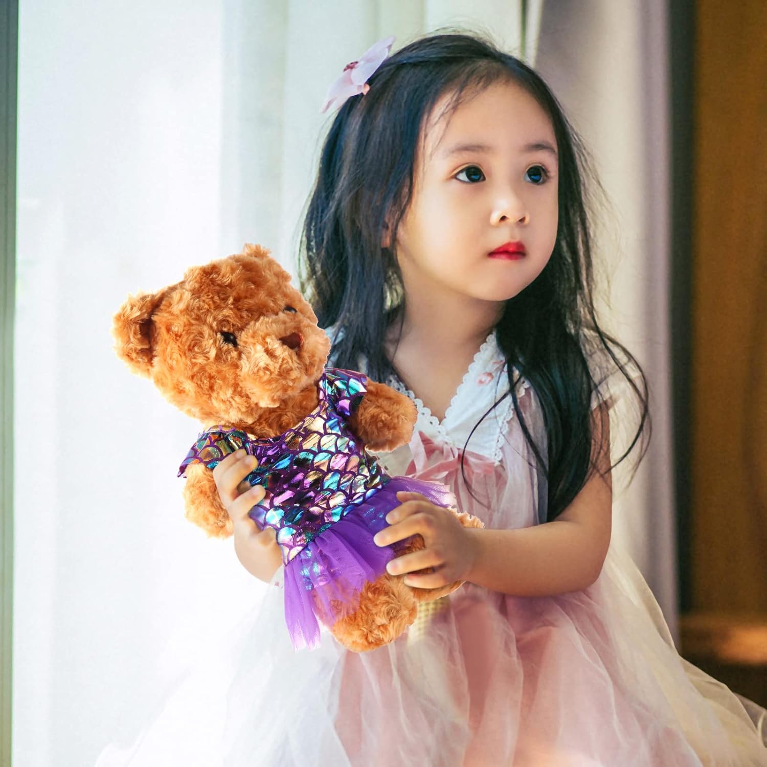 Juego de 2 ropa de oso de peluche de verano que se adapta a la mayoría de los niños de 14 a 18 pulgadas, traje de peluche de oso de peluche para