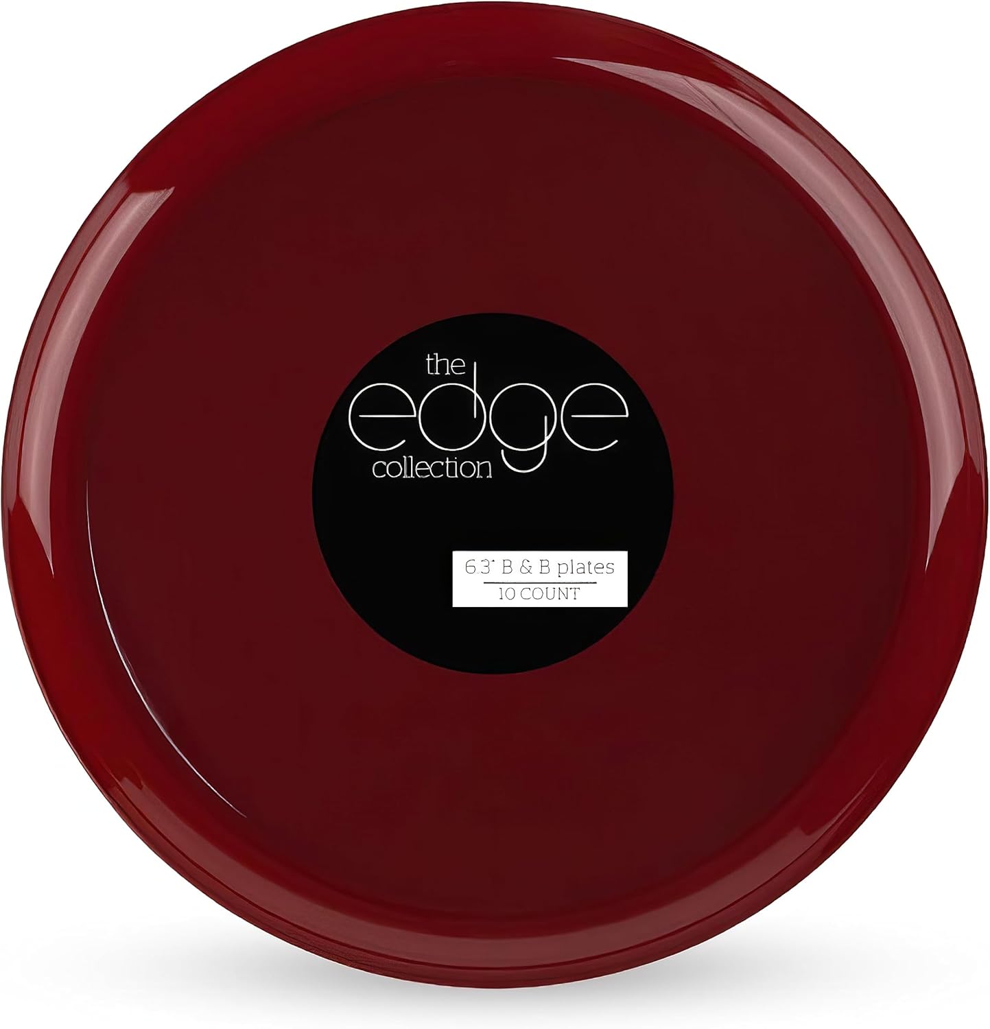 Blue Sky Edge Collection – Platos de plástico rojo arándano de 6.3 pulgadas, 10 unidades, vajilla desechable elegante y resistente para fiestas,