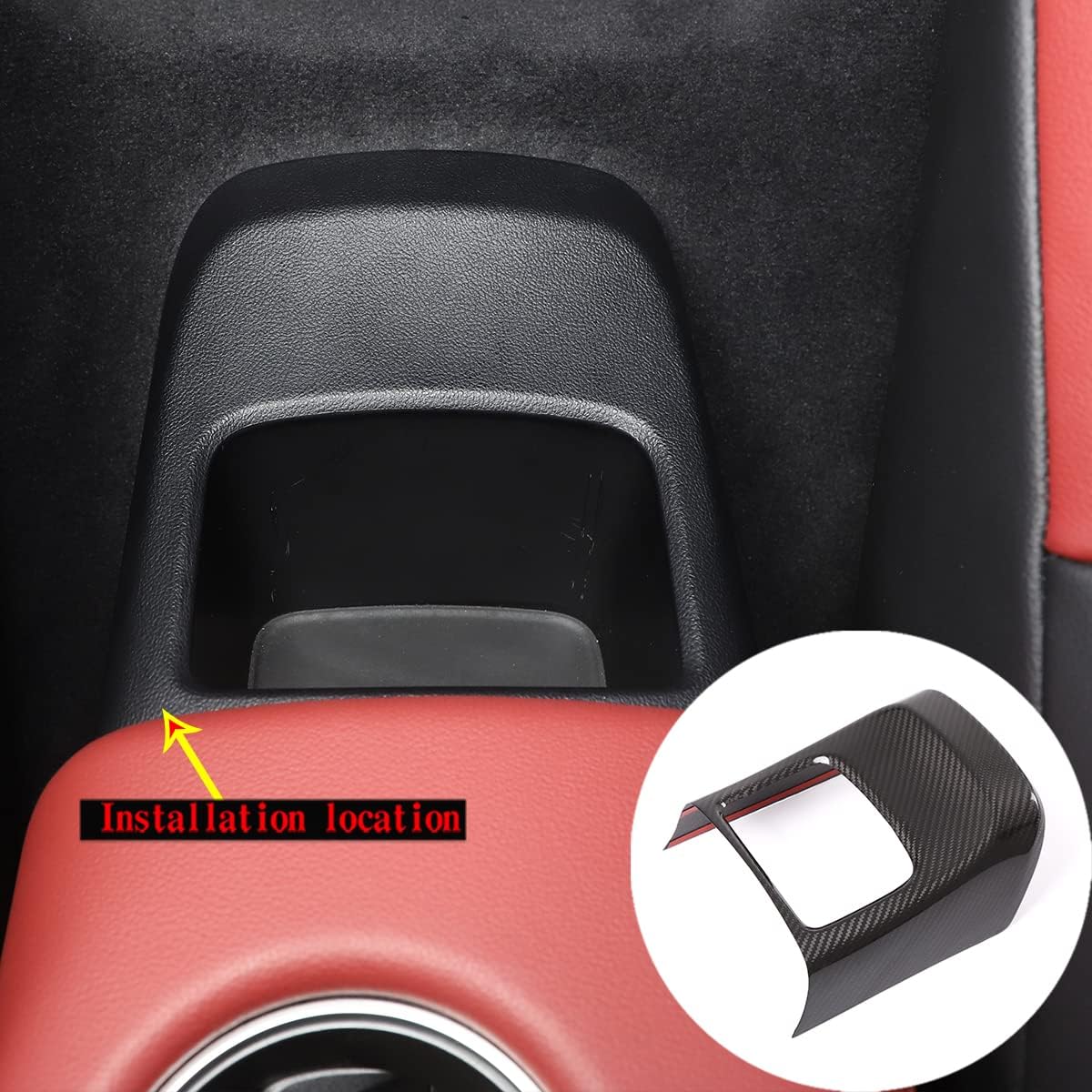 CHEAYAR Caja de almacenamiento para reposabrazos de fibra de carbono real para Toyota Supra GR A90 A91 MK5 2019-2022, funda para reposabrazos hecha