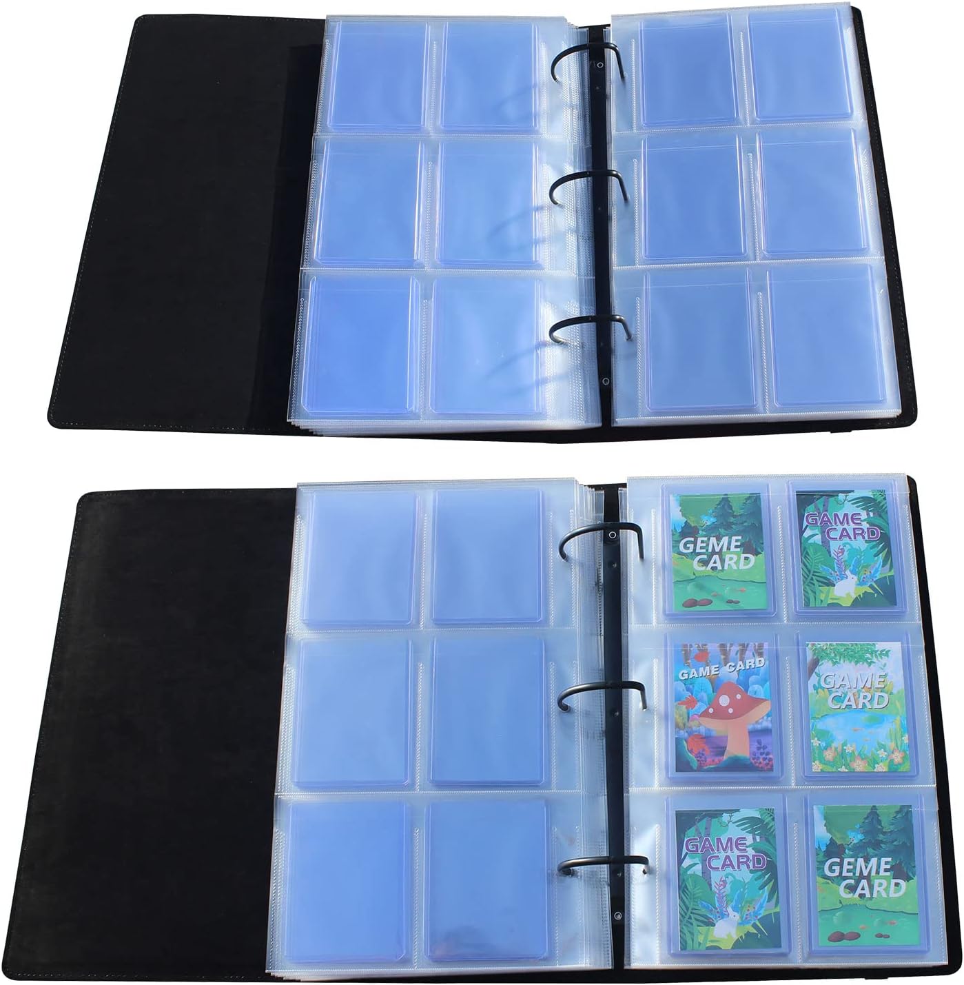 Carpeta de carga superior con 25 páginas, 3 anillas para carga superior, álbum con capacidad para 150 soportes duros estándar de 3 x 4 pulgadas