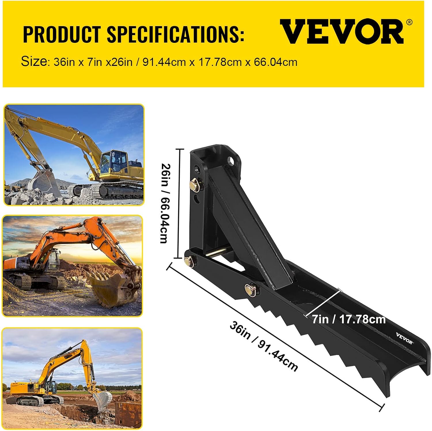 VEVOR Accesorios para el pulgar de la excavadora de retroexcavadora, 36 pulgadas de soldadura extrema ajustable en la retroexcavadora, abrazadera de