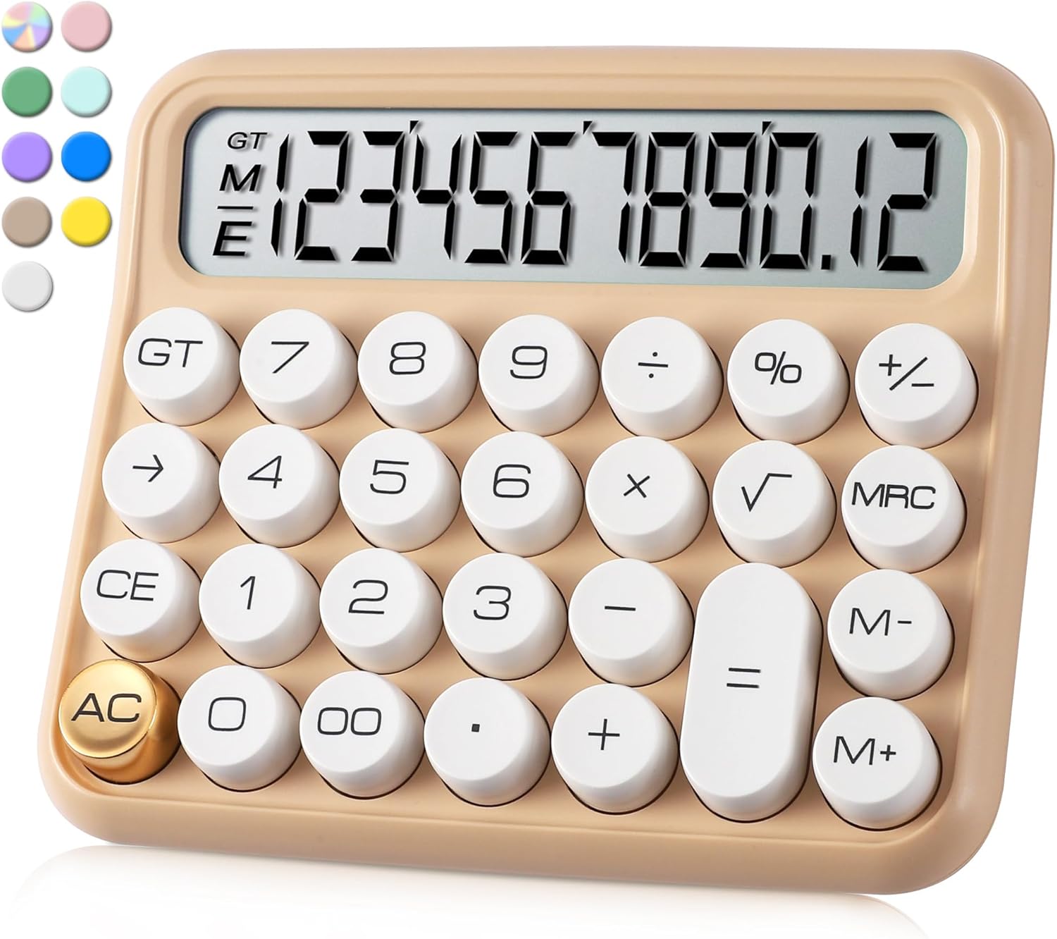VEWINGL Calculadora de interruptor mecánico de 12 dígitos, pantalla grande de escritorio y botones, calculadora con pantalla LCD grande para