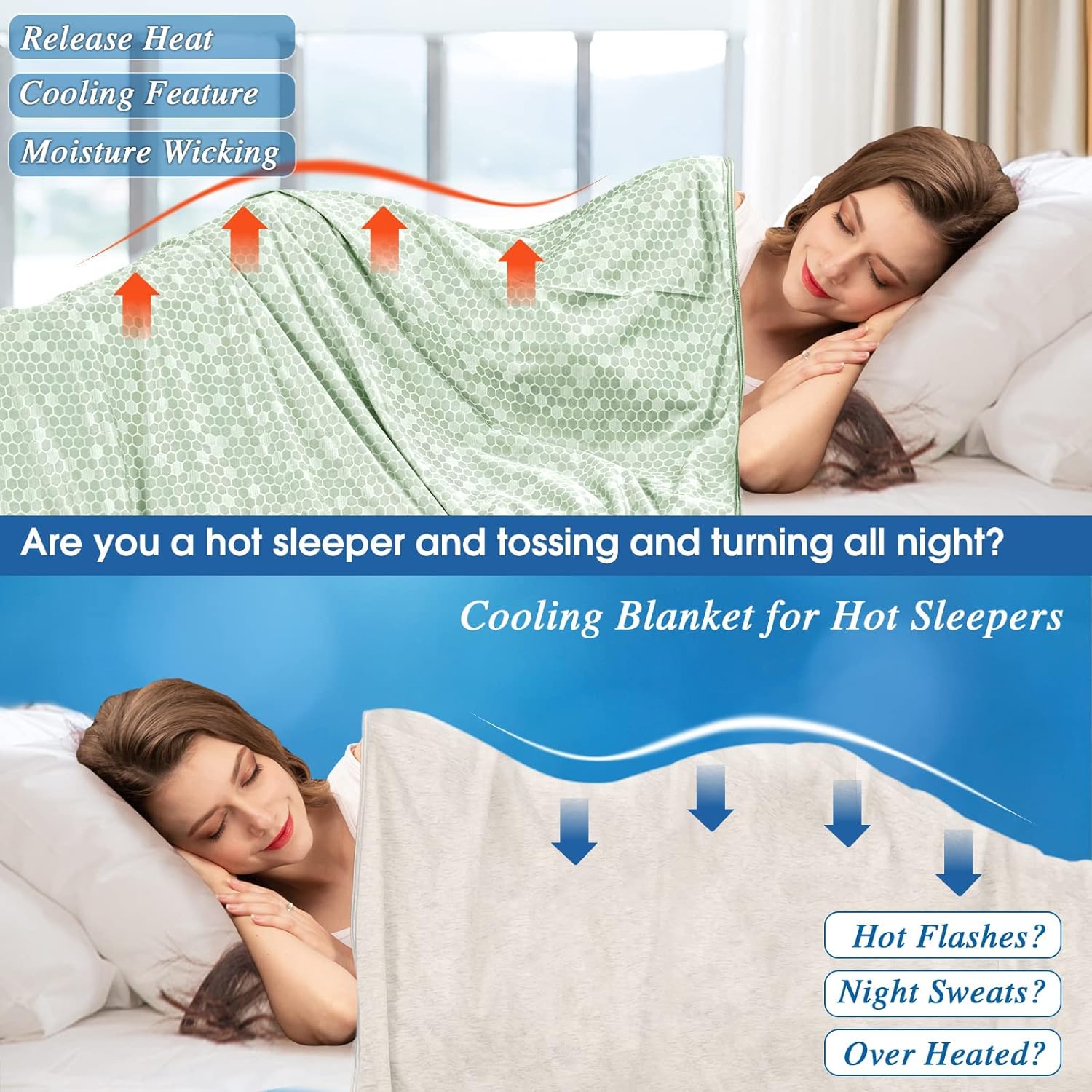 inhand Manta refrescante para personas que duermen con calor y sudores nocturnos, manta de enfriamiento (50 x 60 pulgadas) Arc-Chill Q-Max  0.45