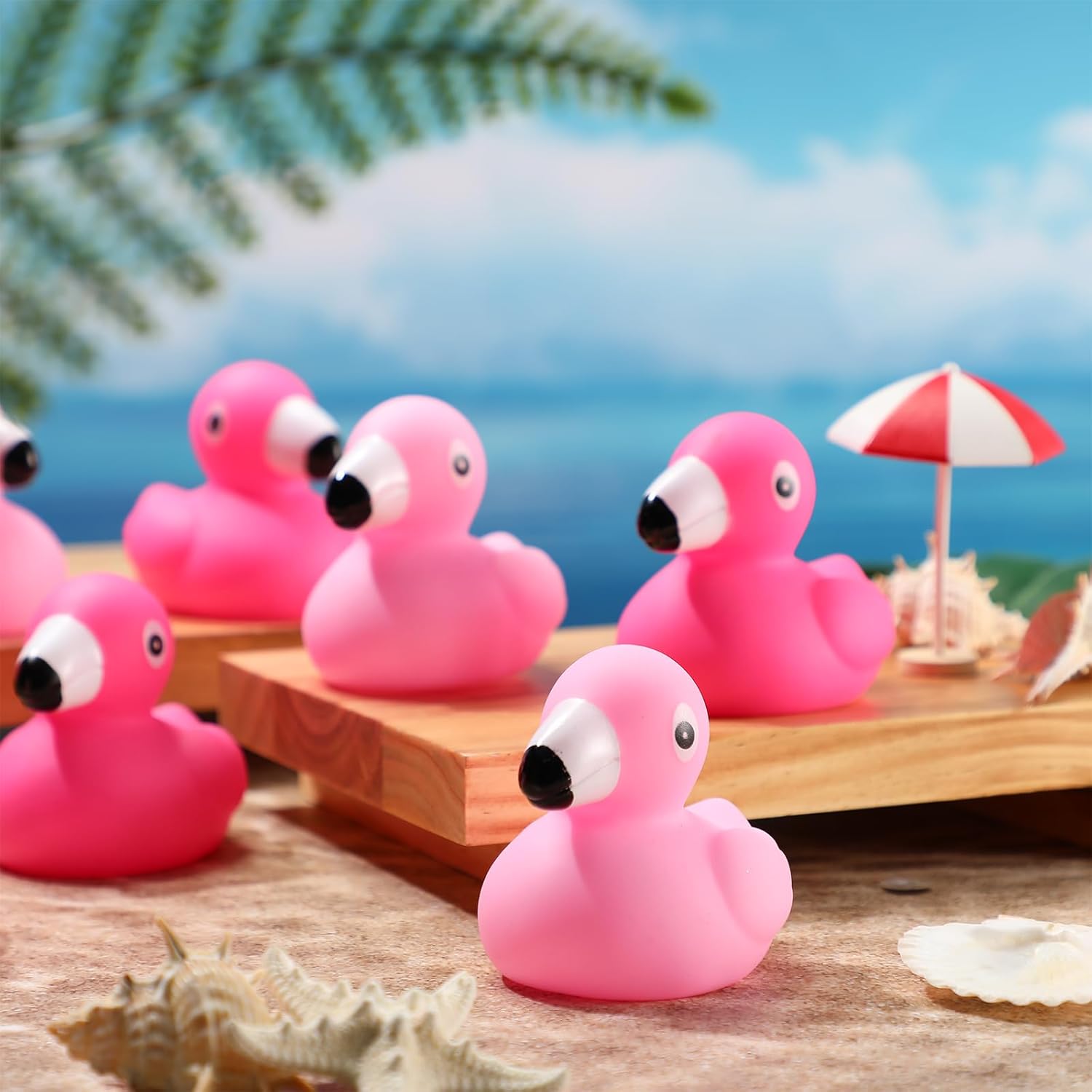 48 piezas de pato de goma flamenco a granel rosa rosa claro flamenco juguetes flotantes flamenco juguetes de verano playa patos de goma para