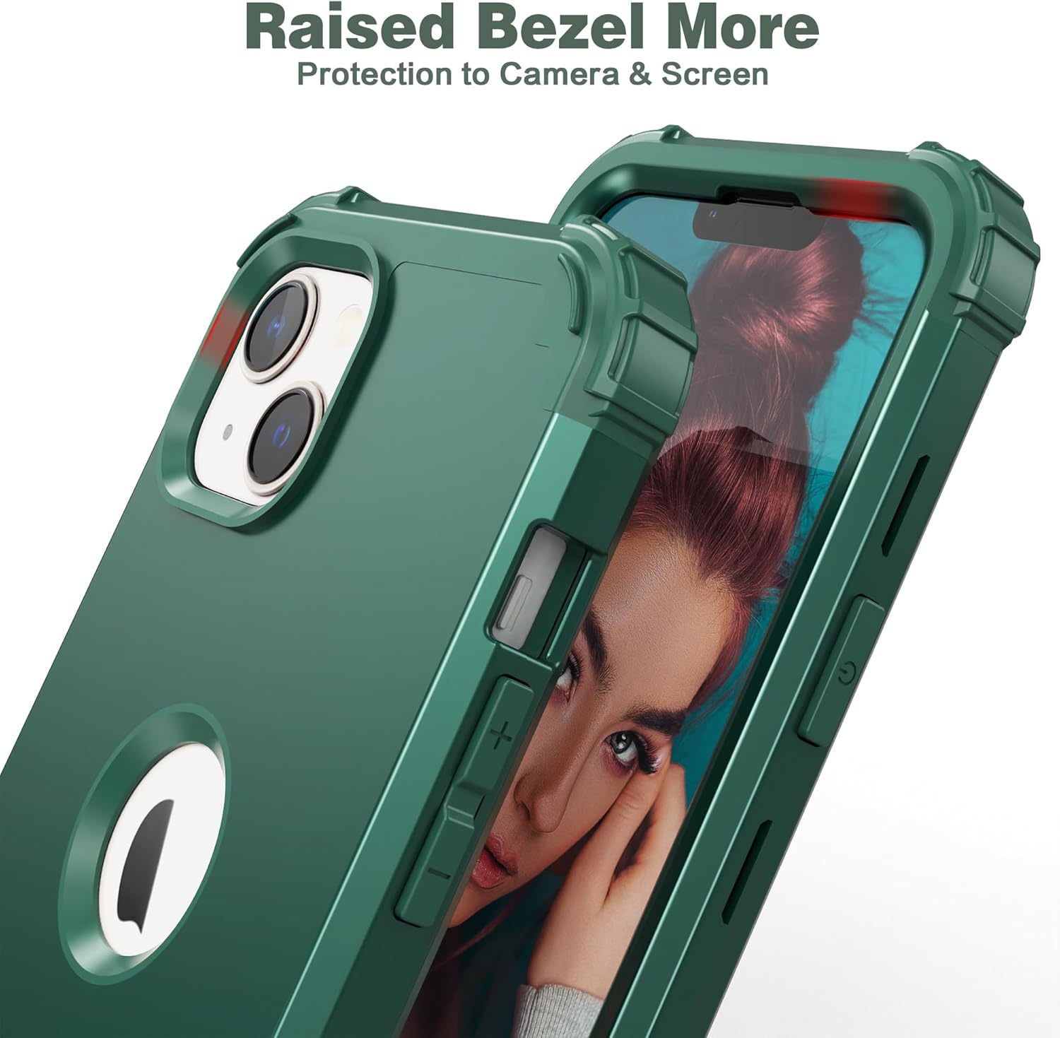 IDweel Funda para iPhone 15 con protector de pantalla de vidrio templado, 3 en 1, a prueba de golpes, delgada, híbrida, resistente, cubierta de