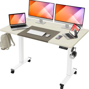 MOUNTUP Escritorio eléctrico de pie ajustable de altura de 55 x 28 pulgadas, escritorio de pie con controlador de memoria, escritorio ergonómico MOUNTUP Escritorio eléctrico de pie ajustable de altura de 55 x 28 pulgadas, escritorio de pie con controlador de memoria, escritorio ergonómico