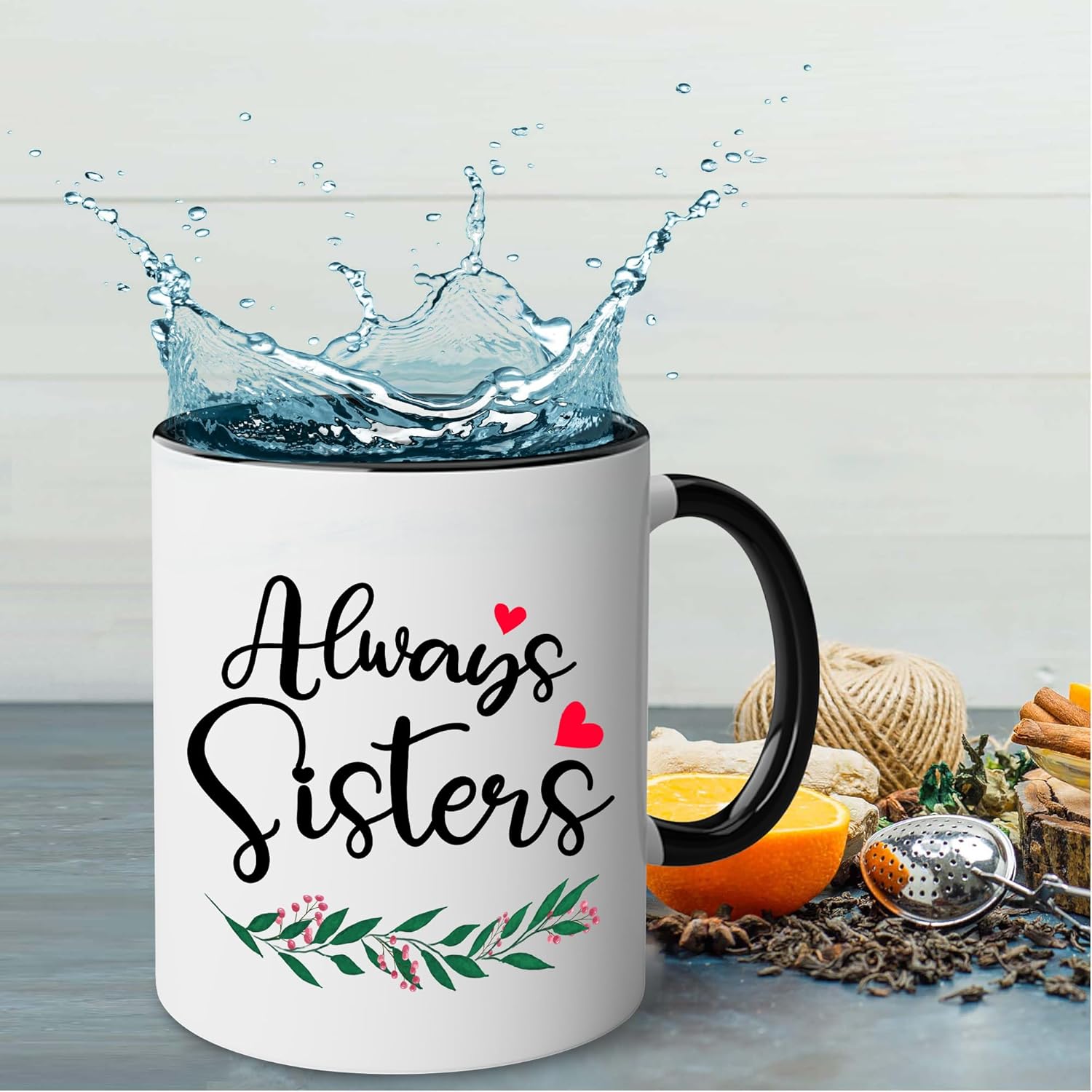 Taza personalizada para hermana (2 mujeres) personalizada de 11 onzas, 15 onzas, taza de cerámica para hermana, mejores amigas con avatares,
