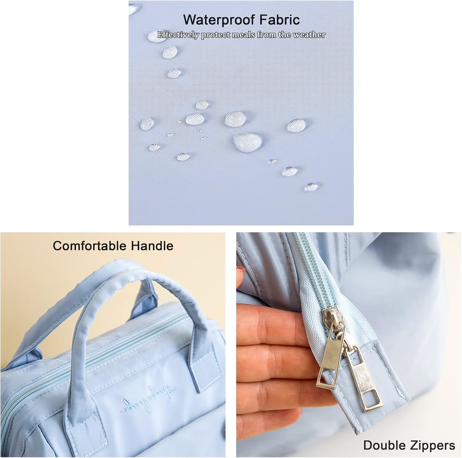 Bolsa de picnic grande, bolsa aislada para calor o frío, bolsa de mano reutilizable, bolsa térmica y fresca