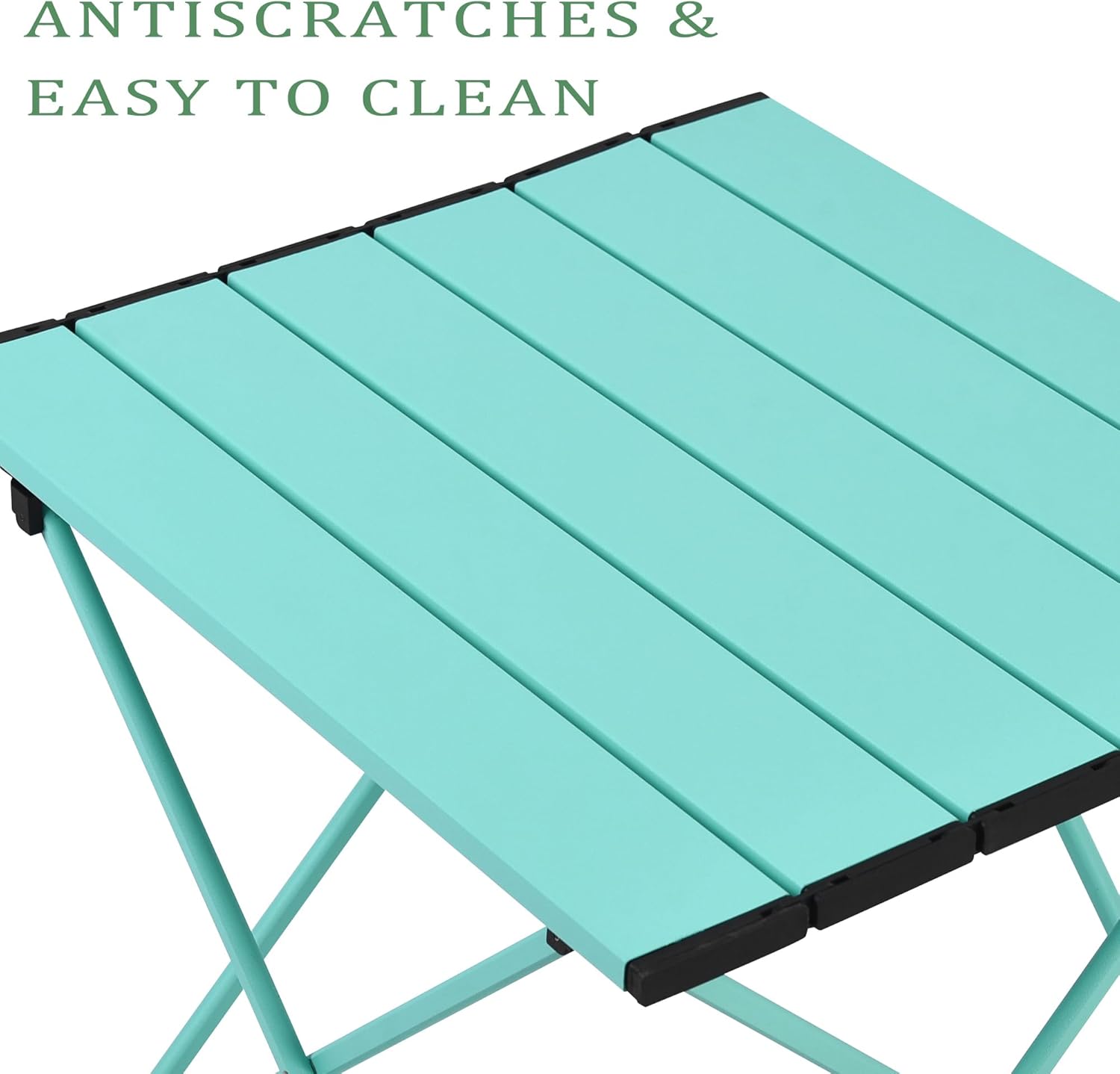 Grope Mesa de camping plegable pequeña con parte superior de aluminio, mesa de playa para arena con bolsa de transporte, perfecta para exteriores,