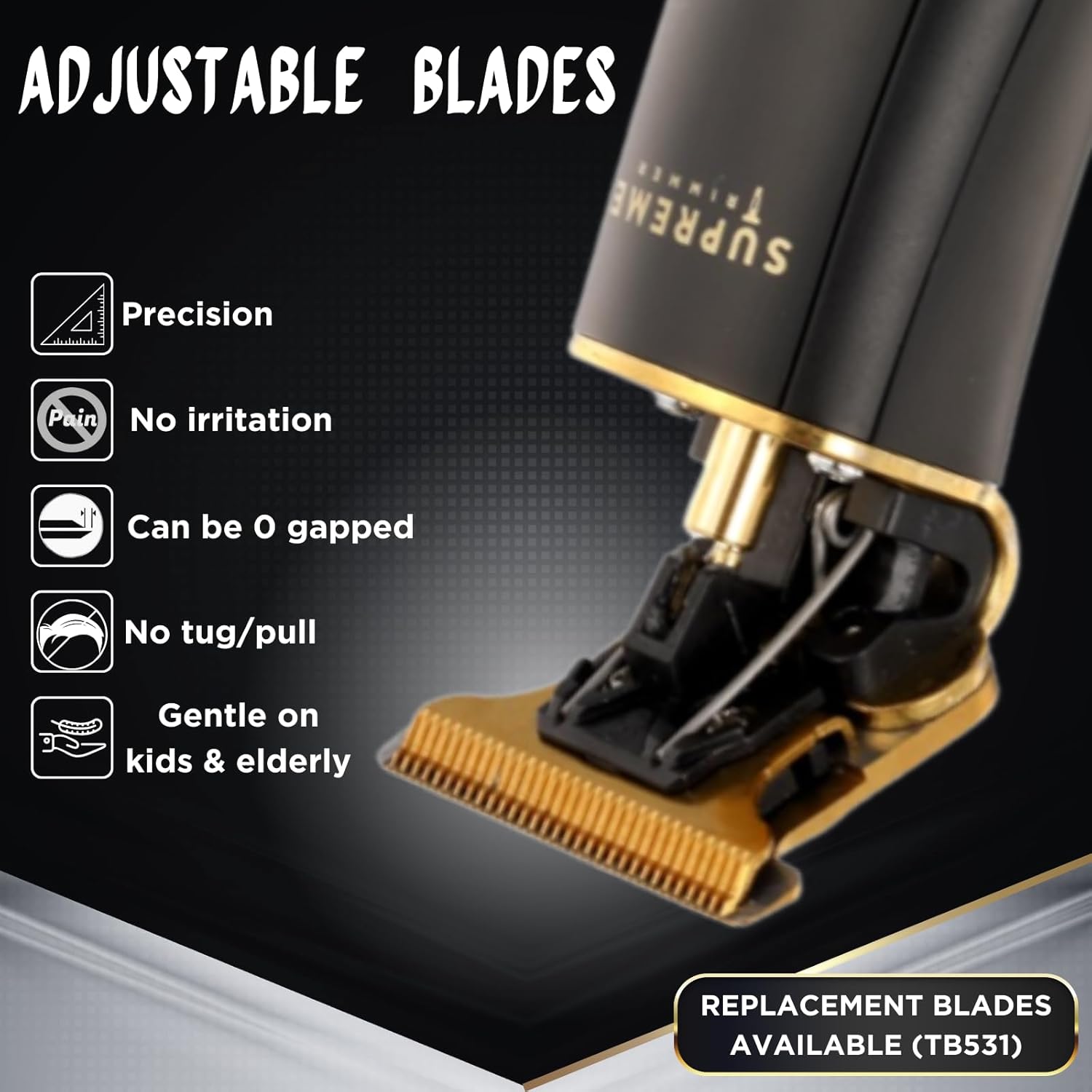Supreme Trimmer ST5220 – Cortadora de barba de precisión para hombres, corte profesional de peluquero inalámbrico – T-Shaper Li negro (hoja