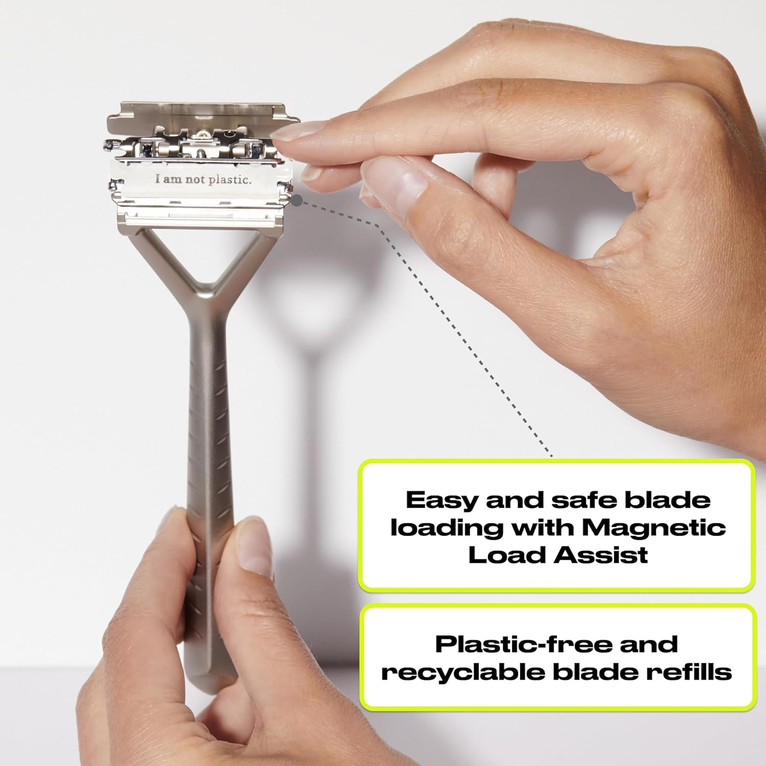 Leaf Shave El juego de maquinilla de afeitar Leaf Mercury incluye 1 maquinilla de afeitar de hojas, 1 soporte para maquinilla de afeitar a juego, 1