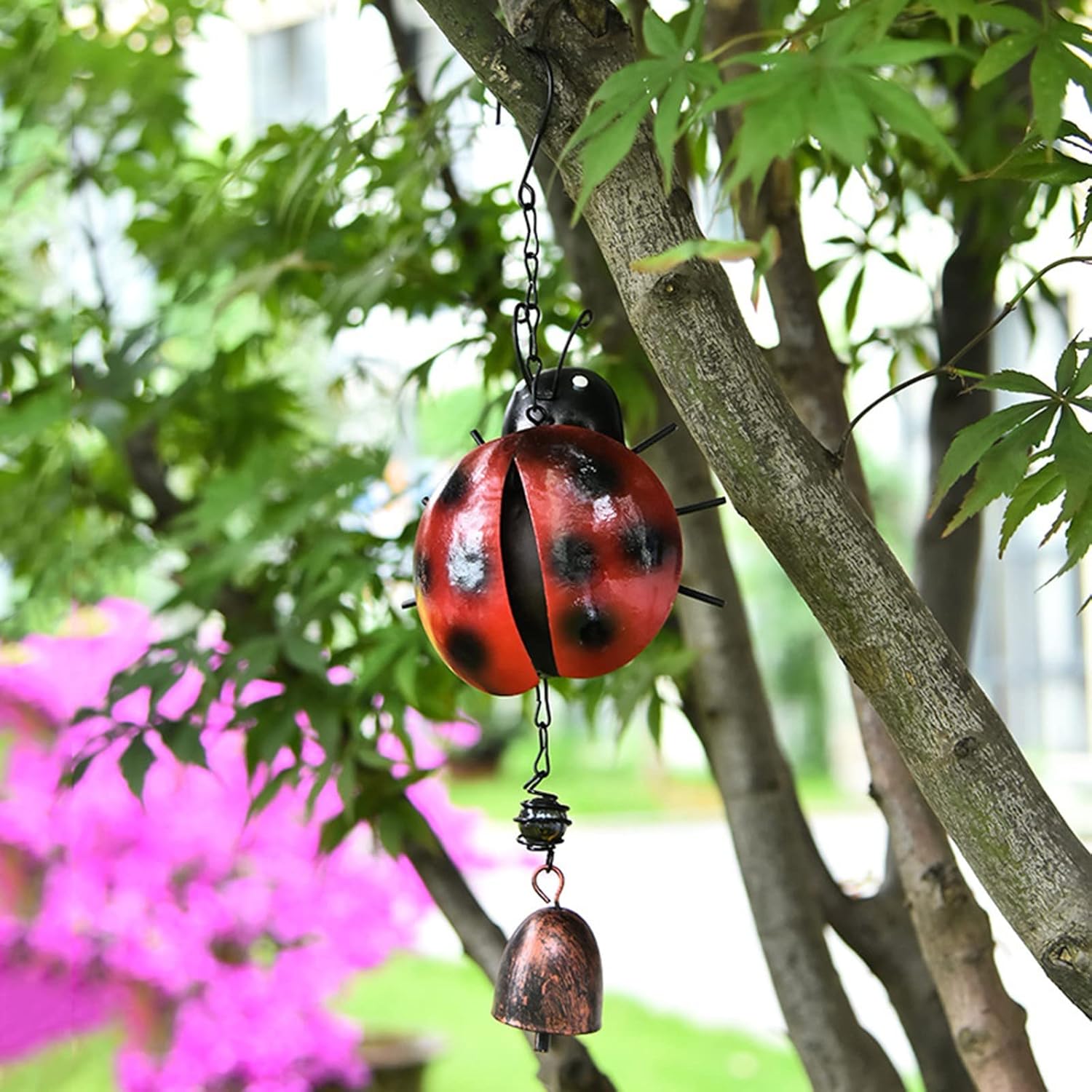 Campanillas de viento para campanillas de viento conmemorativas de metal de abeja, campanillas de viento pintadas decorativas creativas colgantes de