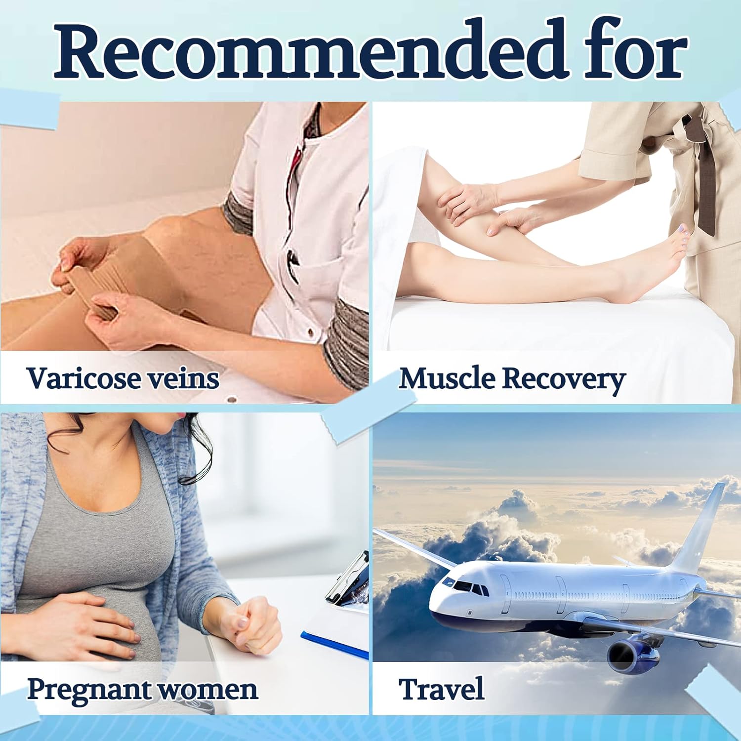 LIN PERFORMANCE Calcetines de compresión médica de 20-30 mmHg para mujeres y hombres, hasta la rodilla, con puntera abierta, para venas varicosas y