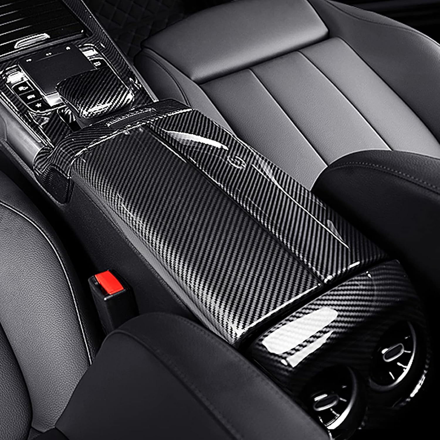 Cubierta de la caja del reposabrazos de la consola central para Mercedes-Benz GLB accesorios interiores del coche (fibra de carbono)